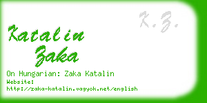 katalin zaka business card